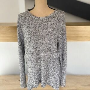 Philosophy-size Medium dark gray/white long sweater. Quality cotton knit. EUC!
